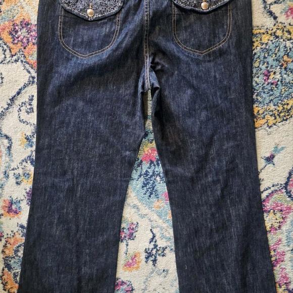 Jordache Premium Jeans 14 Short Blue Denim Dark embroidered - Picture 8 of 11